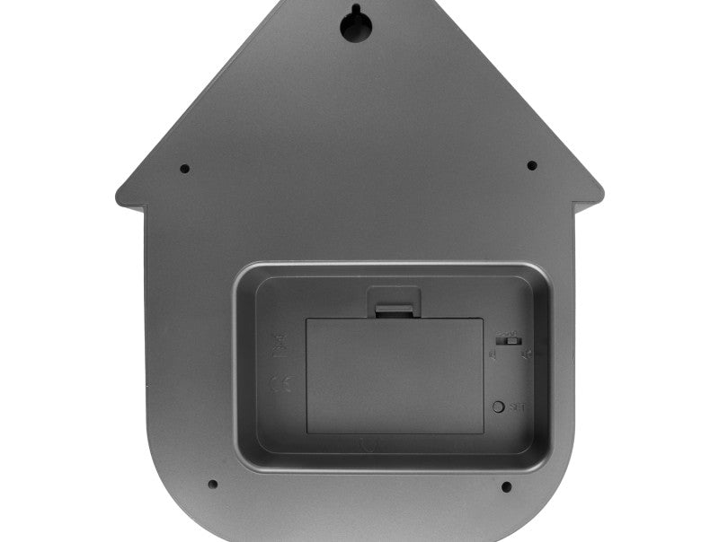 Metallic Grey and Silver, Modern Cuckoo Wall Clock - by Karlsson