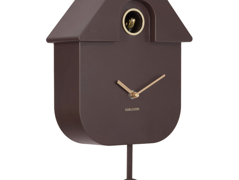 Dark Brown and Metallic Gold, Modern Cuckoo Wall Clock - Oro by Karlsson