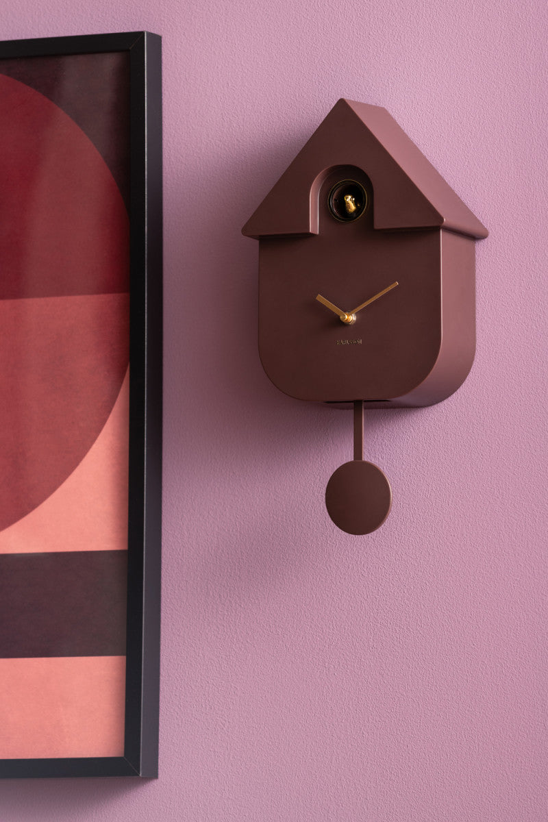 Dark Brown and Metallic Gold, Modern Cuckoo Wall Clock - Oro by Karlsson