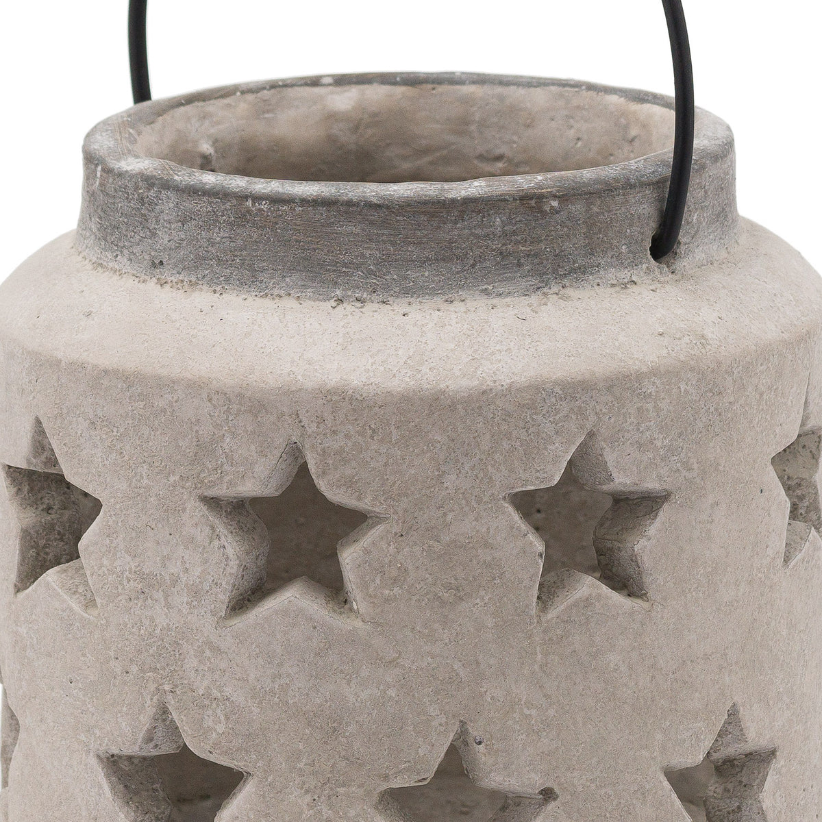 Ceramic, Stone Effect, Star Candle Lantern, 19cm