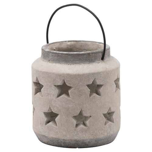Ceramic, Stone Effect, Star Candle Lantern, 19cm