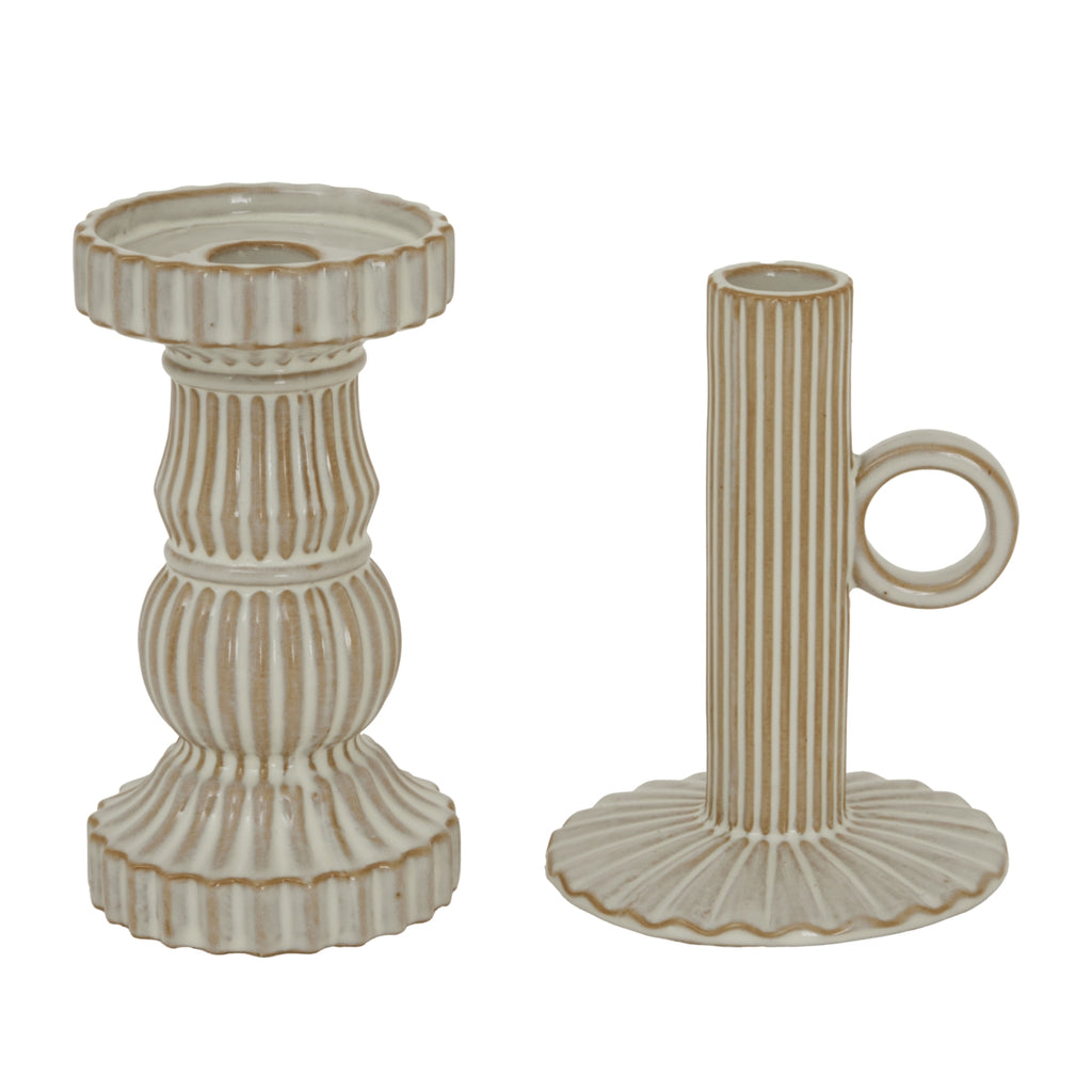 Neutral, Ceramic, Pillar Candle Holder, 16cm