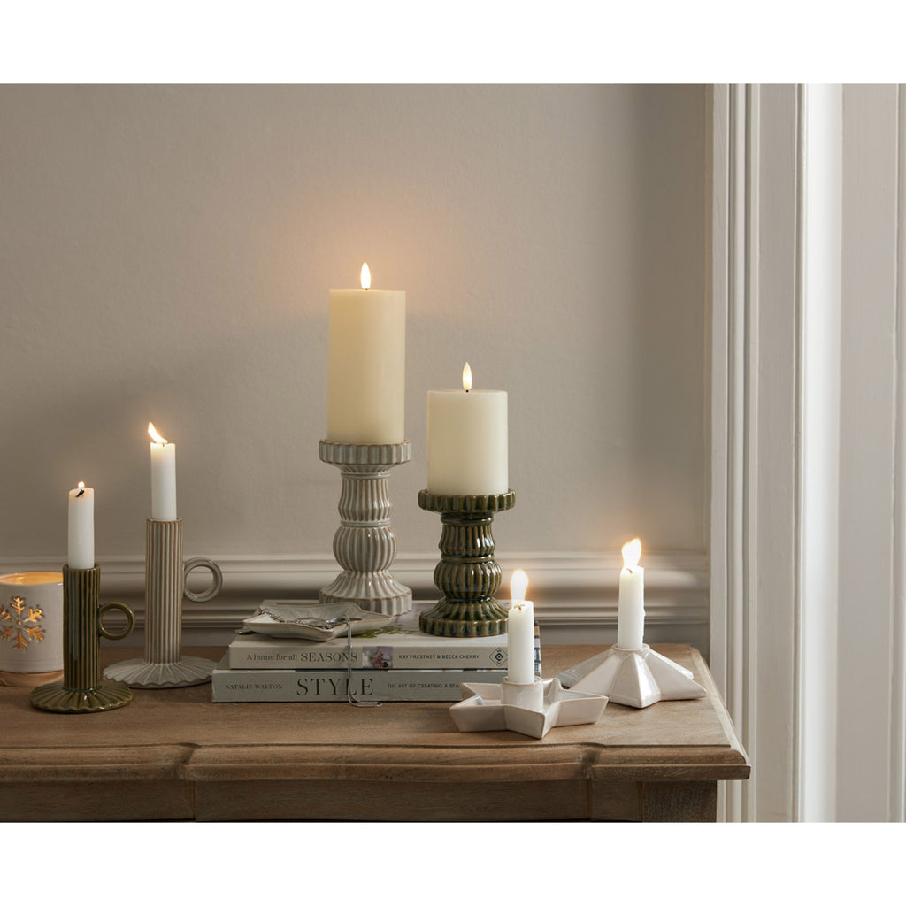 Neutral, Ceramic, Pillar Candle Holder, 16cm