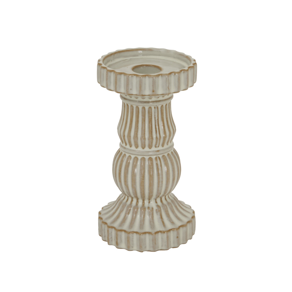 Neutral, Ceramic, Pillar Candle Holder, 16cm