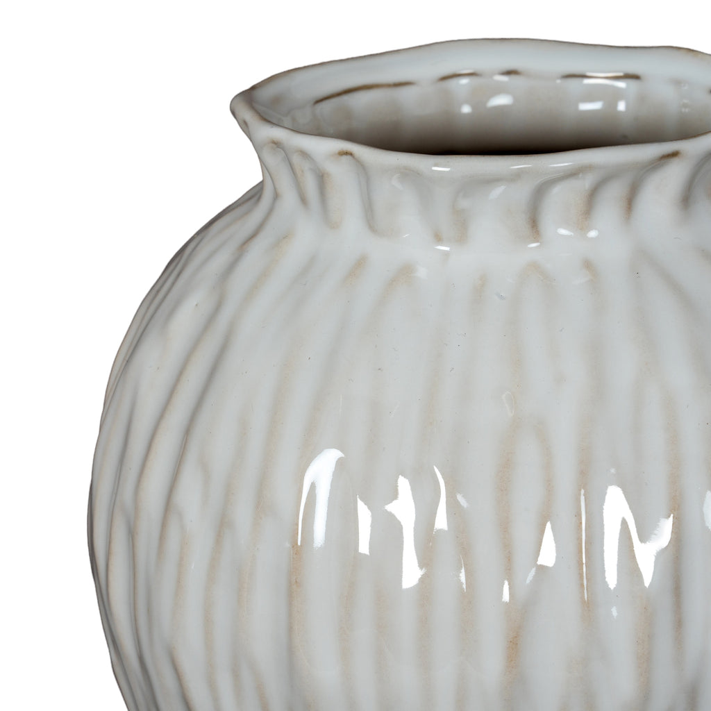 White Ceramic, Numa Round Vase
