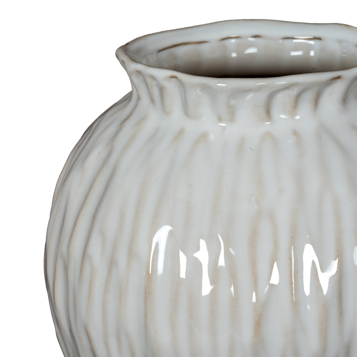 White Ceramic, Numa Round Vase
