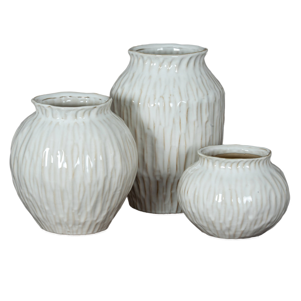 White Ceramic, Numa Round Vase