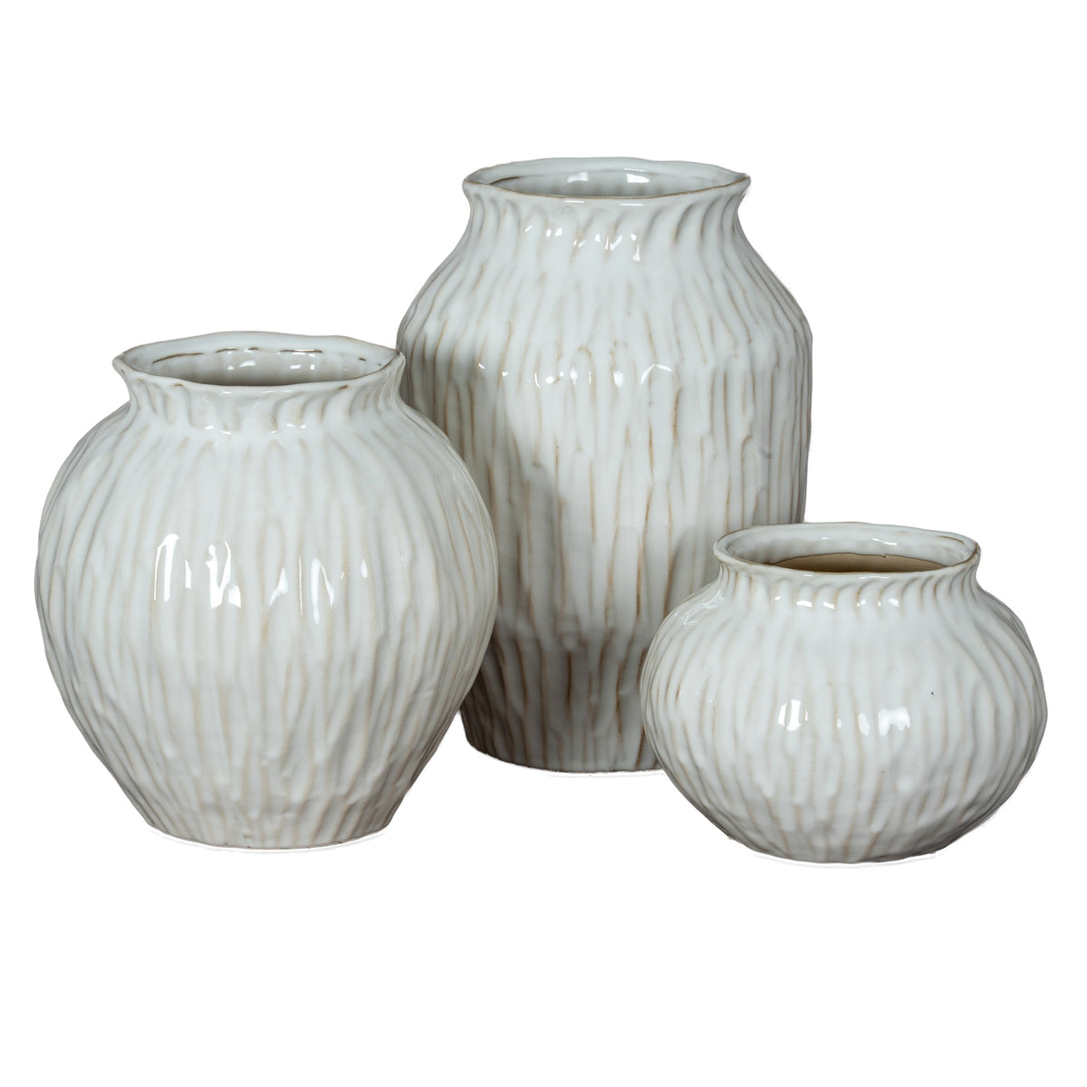 White Ceramic, Numa Round Vase