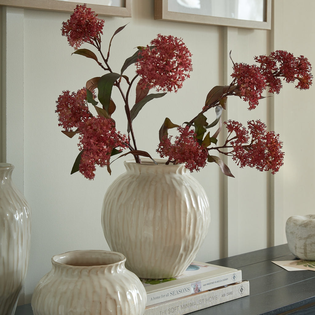 White Ceramic, Numa Round Vase