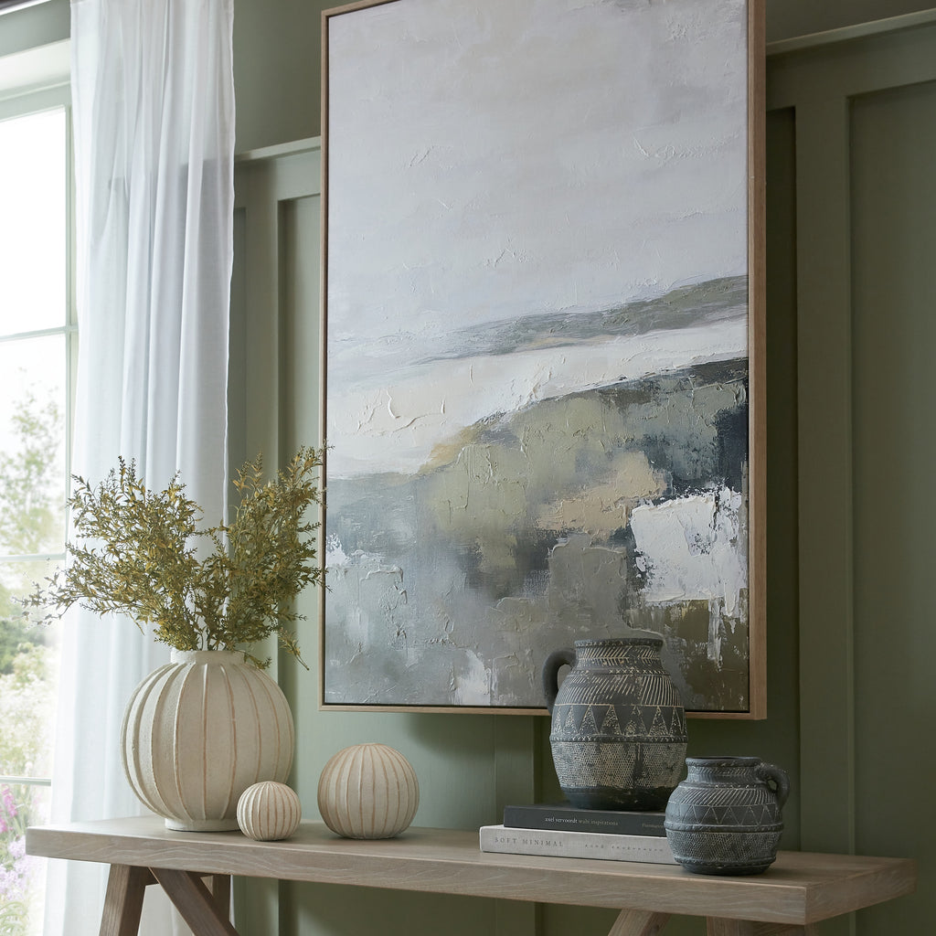 Large White Ceramic, Grove Globe Vase, 30cm