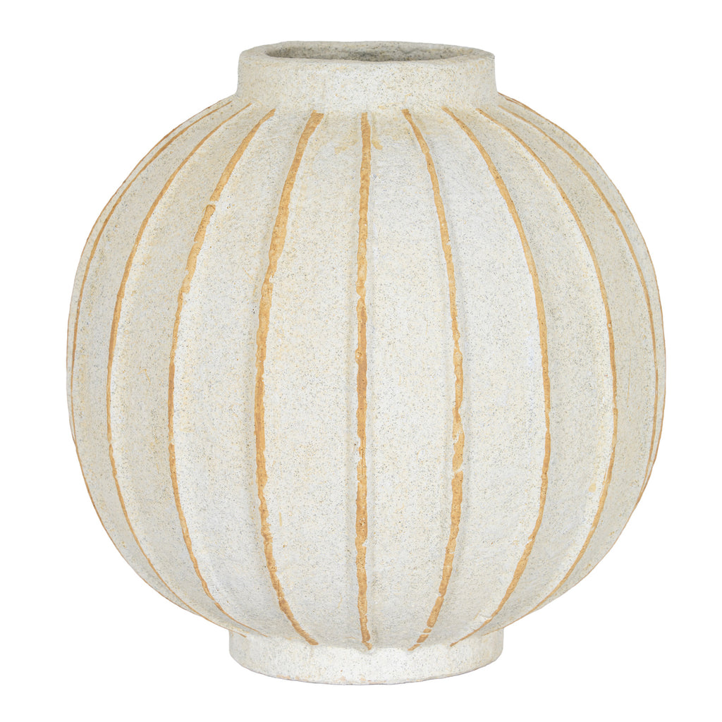 Large White Ceramic, Grove Globe Vase, 30cm