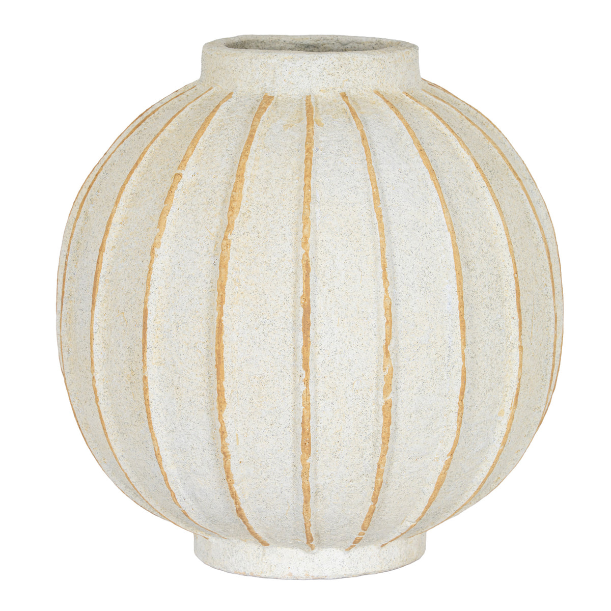 Large White Ceramic, Grove Globe Vase, 30cm