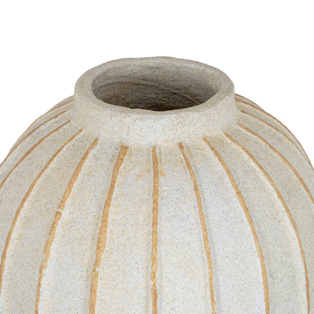 Large White Ceramic, Grove Globe Vase, 30cm