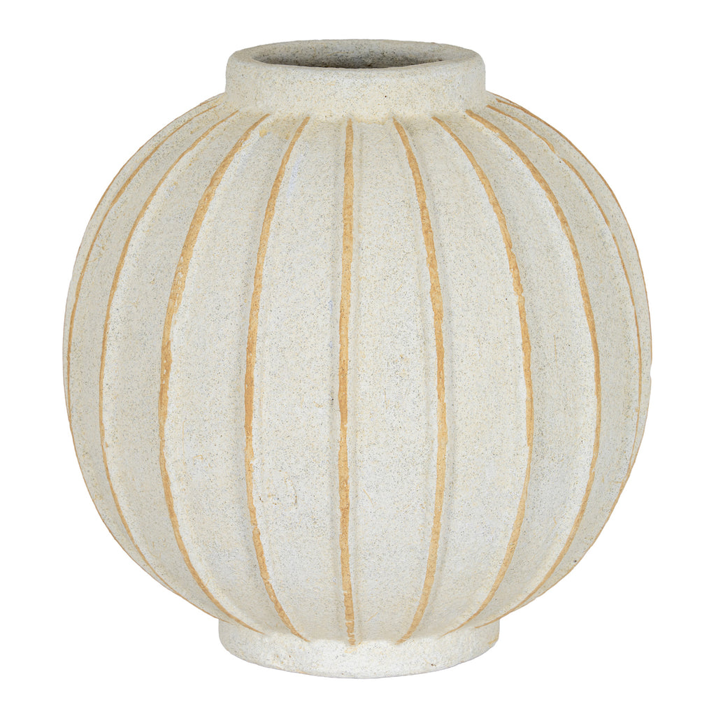 Medium White Ceramic, Grove Globe Vase, 25cm