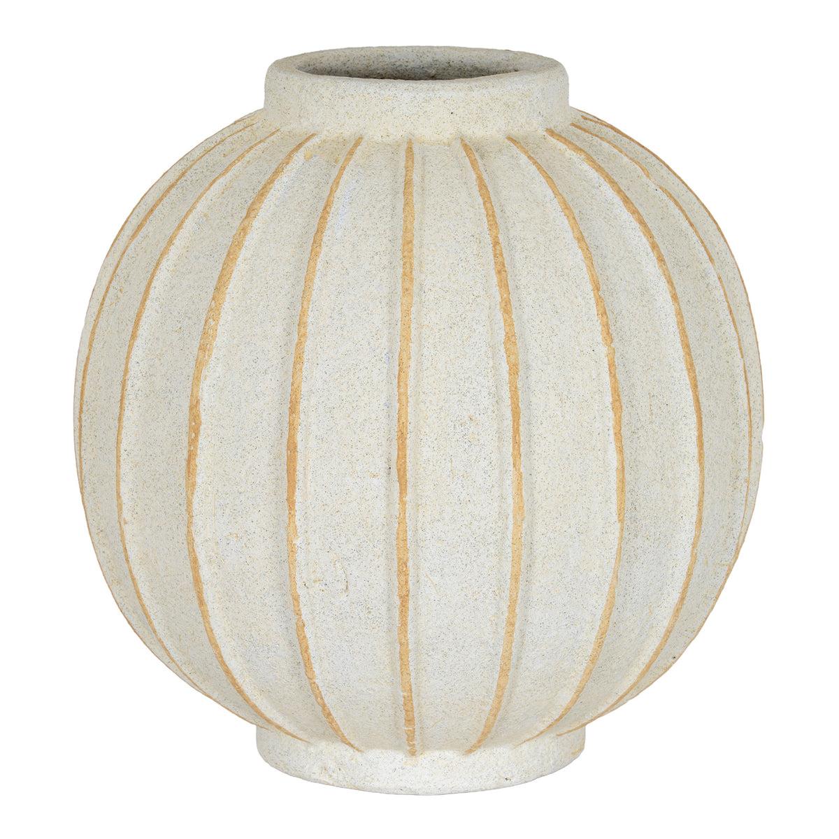 Medium White Ceramic, Grove Globe Vase, 25cm