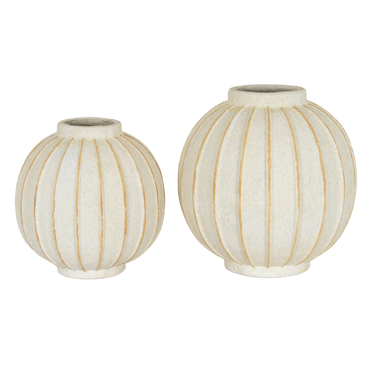Medium White Ceramic, Grove Globe Vase, 25cm