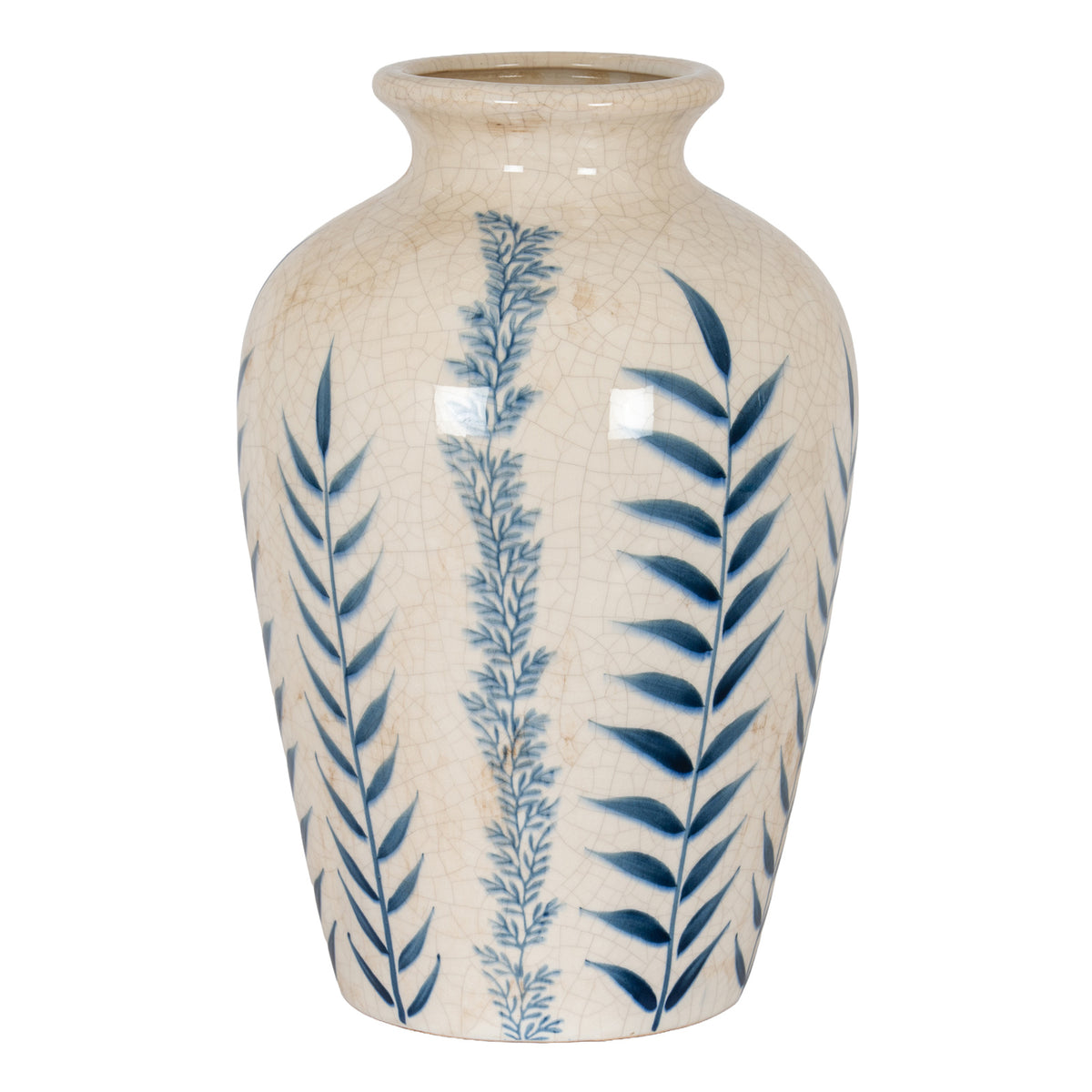 Blue Flora Juniper Ceramic Vase