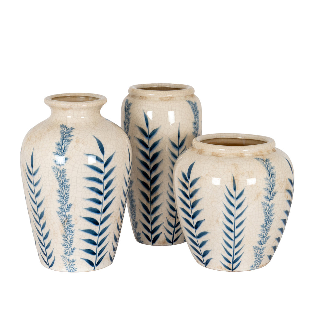 Blue Flora Juniper Ceramic Vase