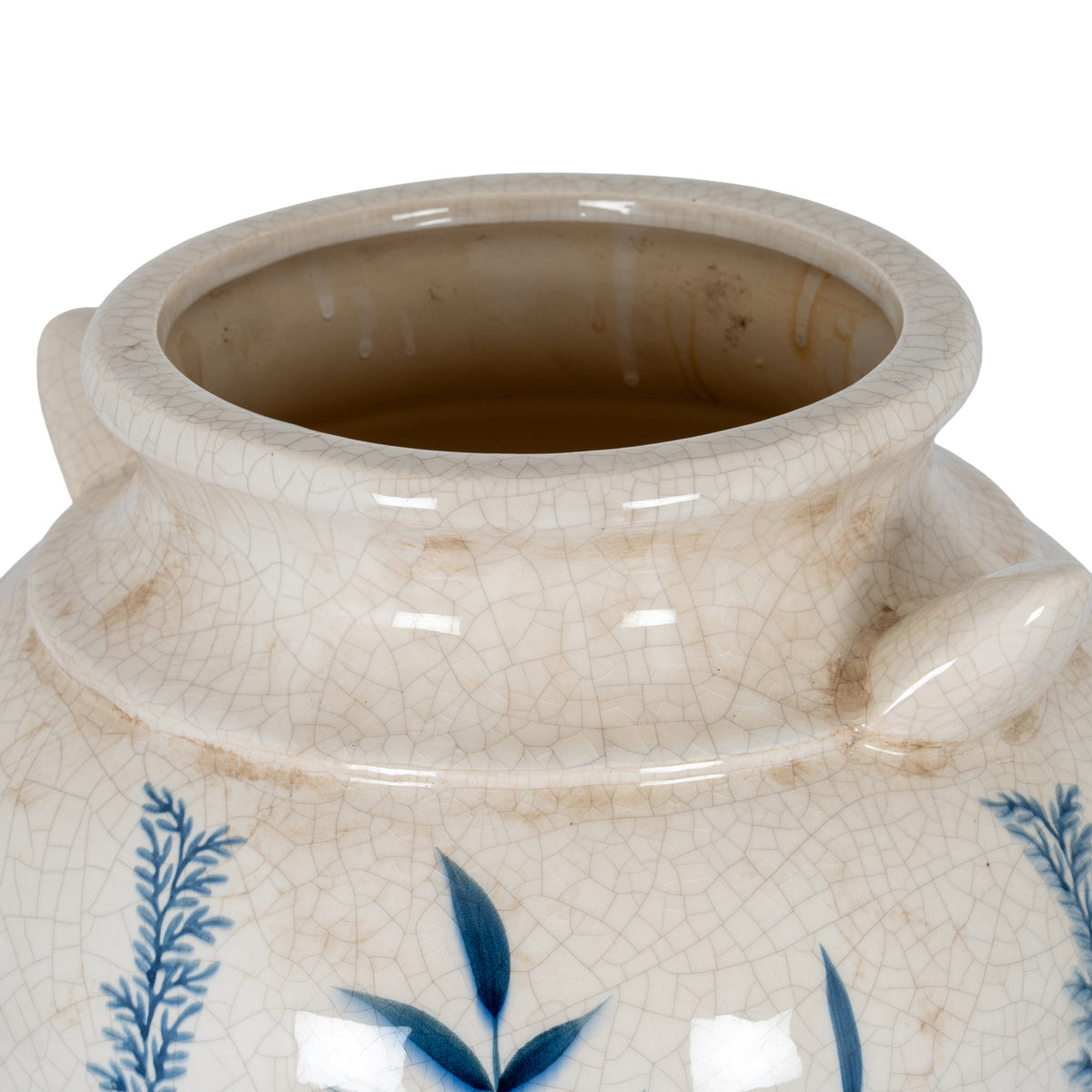 Ceramic Blue Flora Amphora Vase