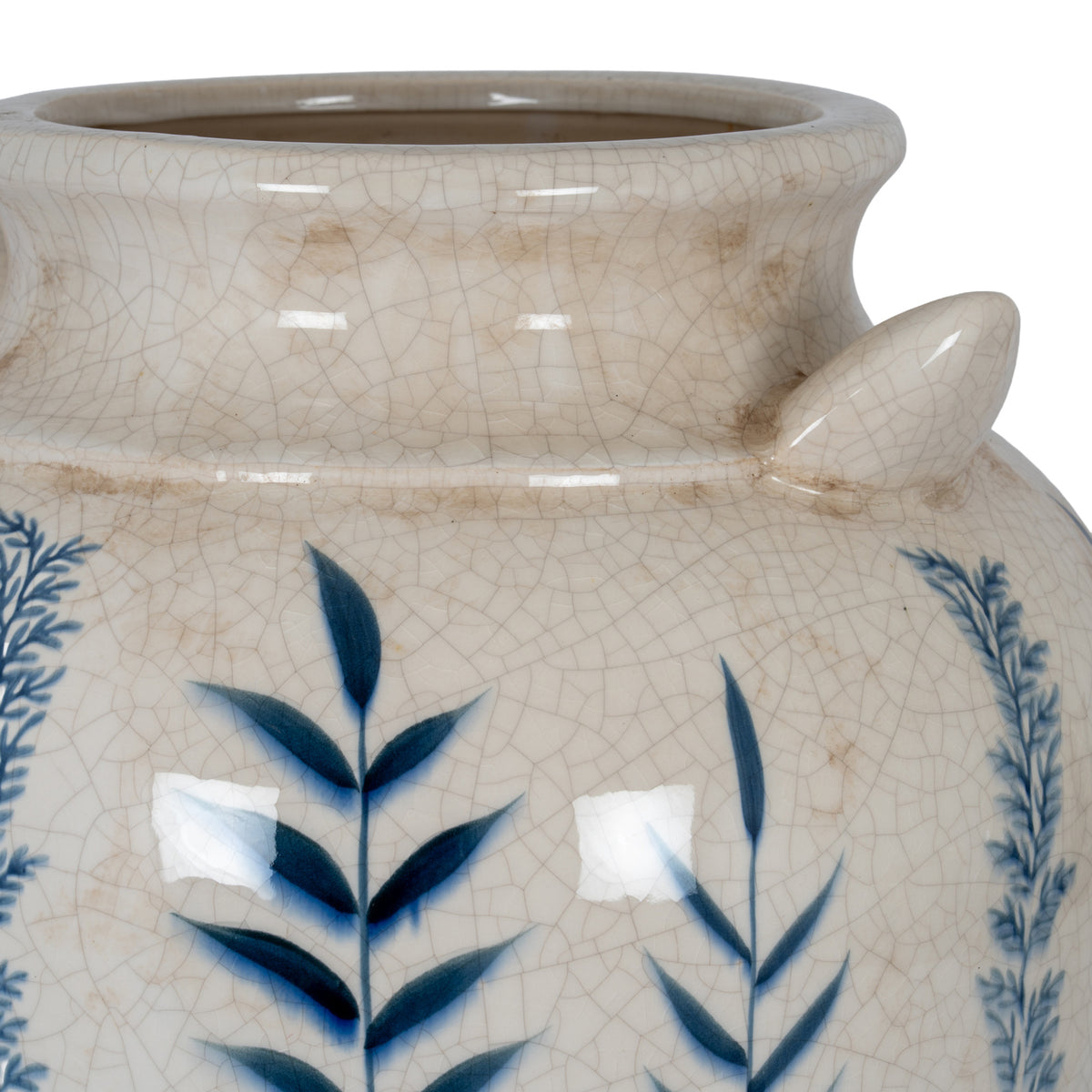 Ceramic Blue Flora Amphora Vase