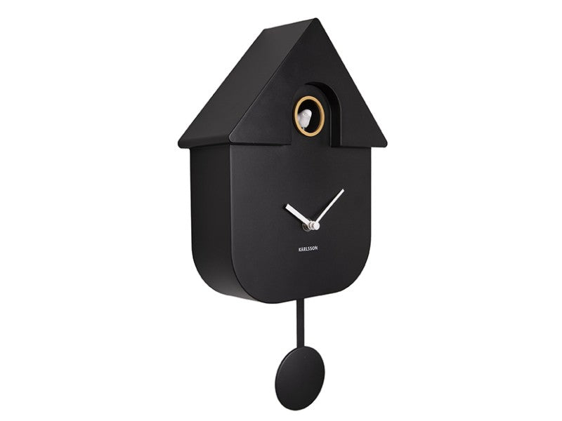 Black and Gold Modern Cuckoo Wall Clock - by Karlsson