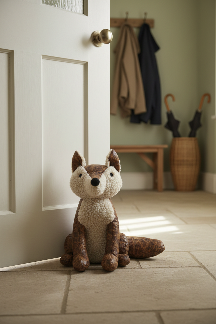 Fox Doorstop outside a hallway door - 2:3