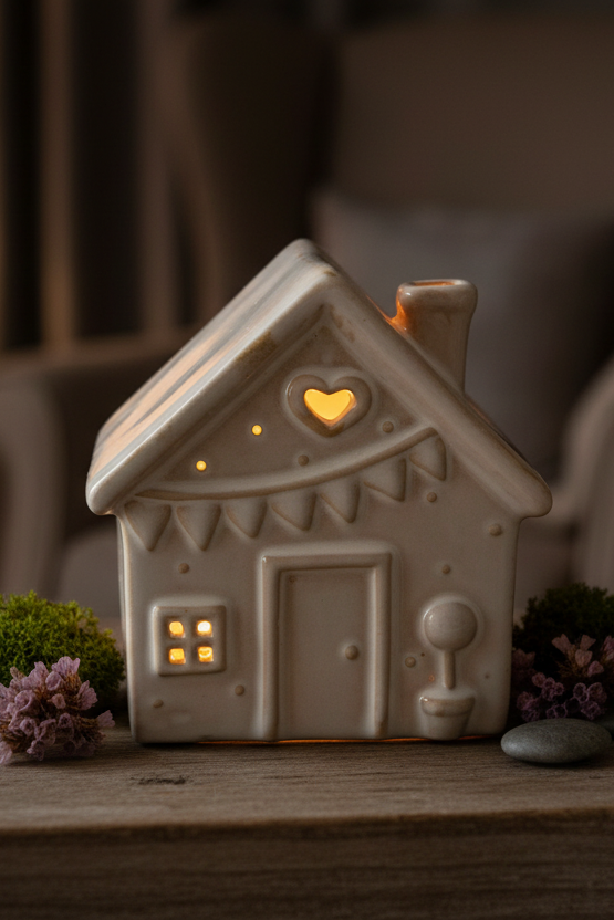 Whimsical Tealight Cottage glowing in cosy magical setting